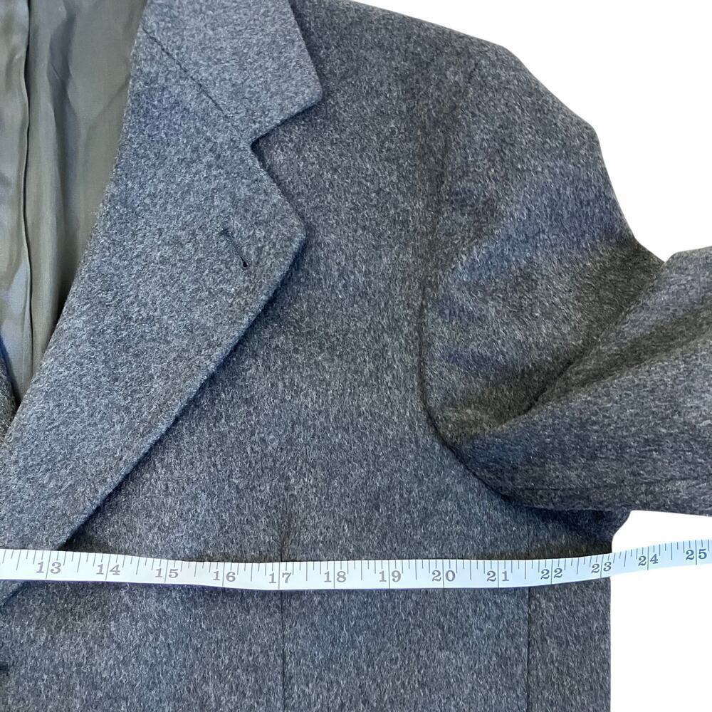 Franco's Mens XL Vintage 100% Cashmere Karamai Full Length Dress Coat Charcoal - Picture 8 of 16
